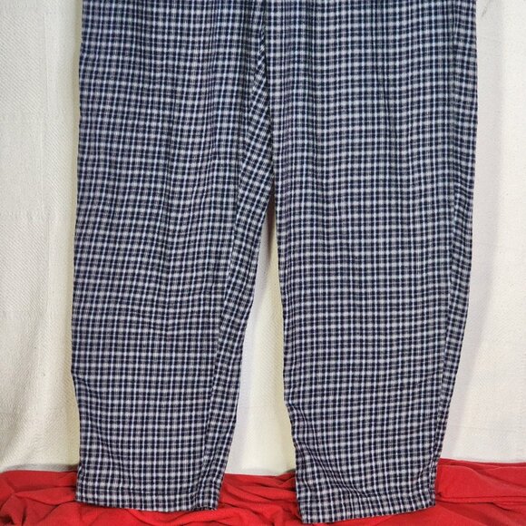 Cherokee Black Grey Blue Plaid Ltwt Cotton Button Fly Drawstring Sleep Pant Sz L - Picture 5 of 16
